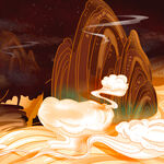 梦幻云海中的奇幻山峦