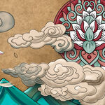 中式云纹与传统图案背景