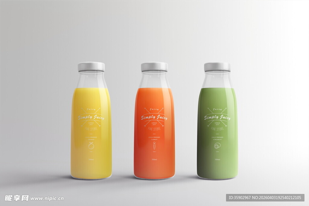 三色果汁瓶展示