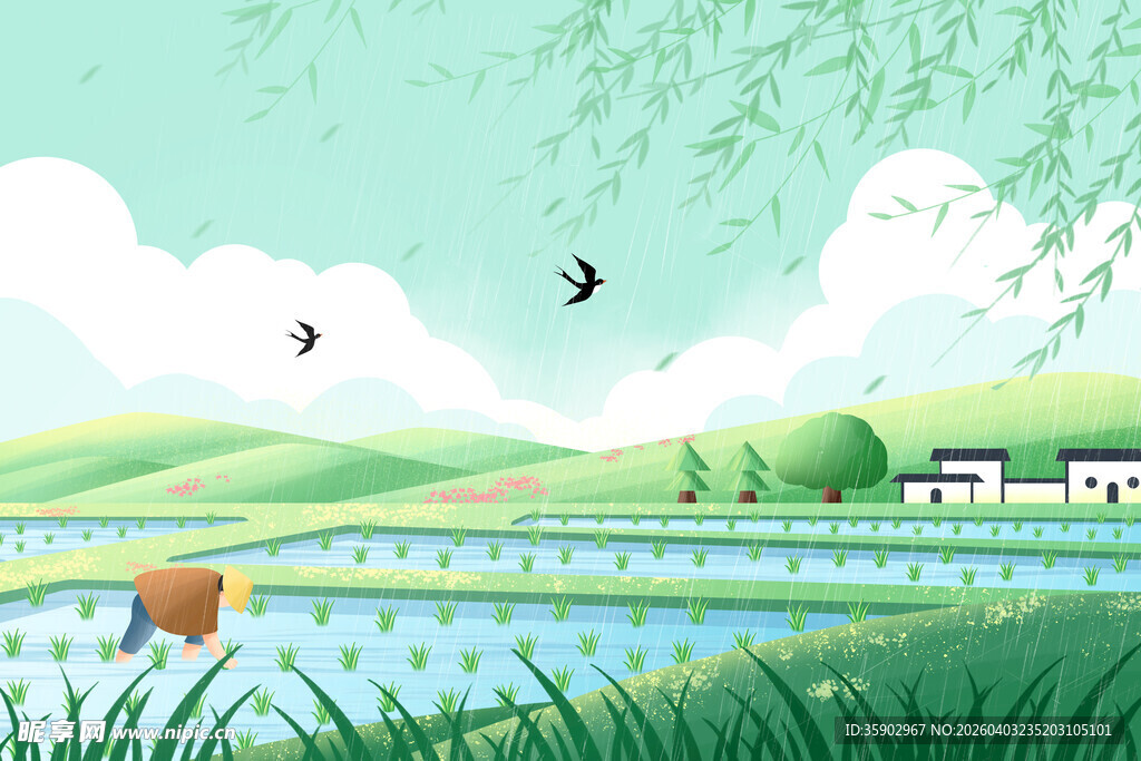 田园风光宁静乡村景色