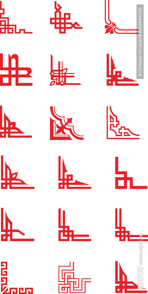 多样红色几何图形设计元素