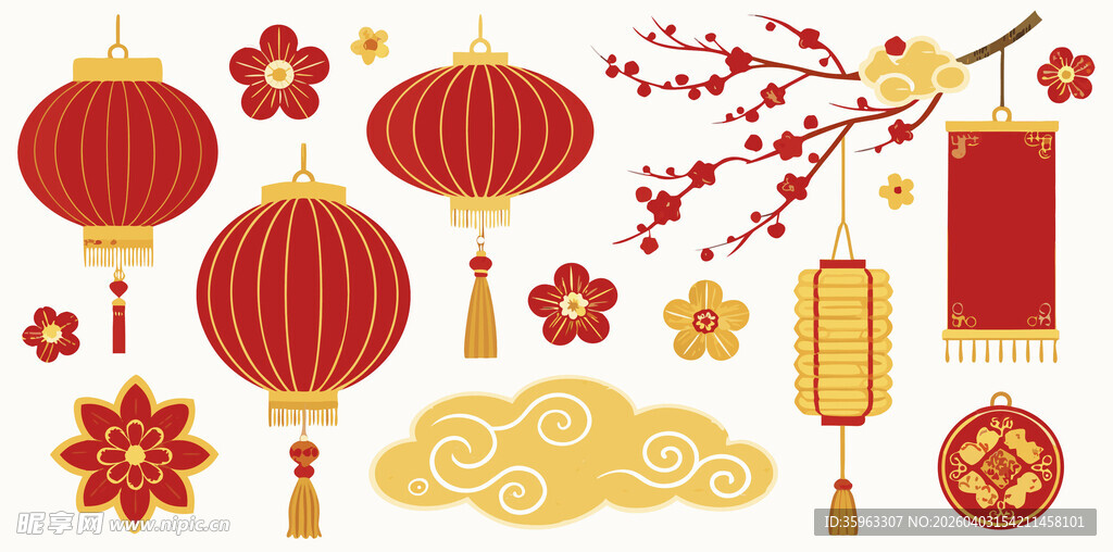 中式传统节日装饰元素