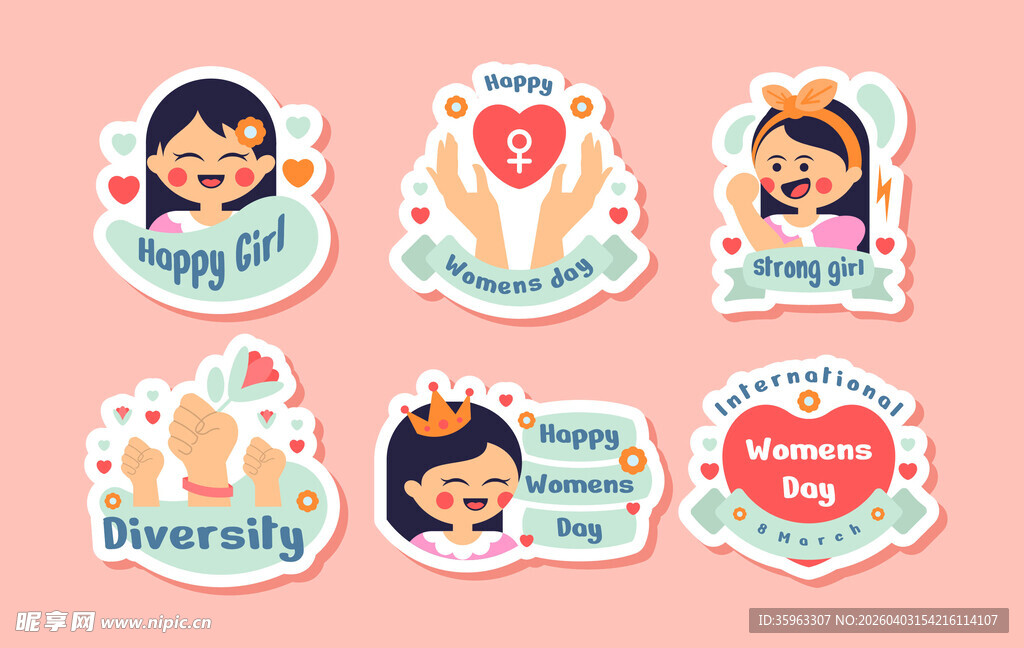 可爱公主主题卡通贴纸