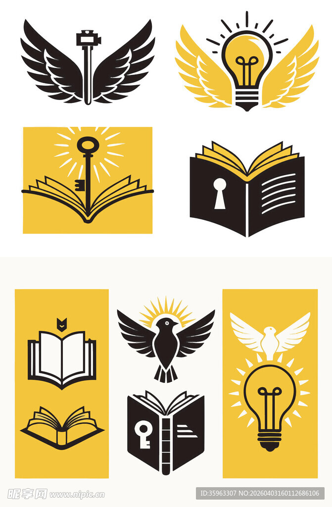 创意灵感与知识图标集合