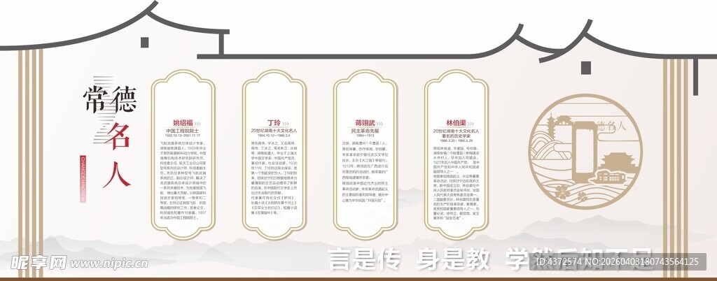 文化墙 常德名人