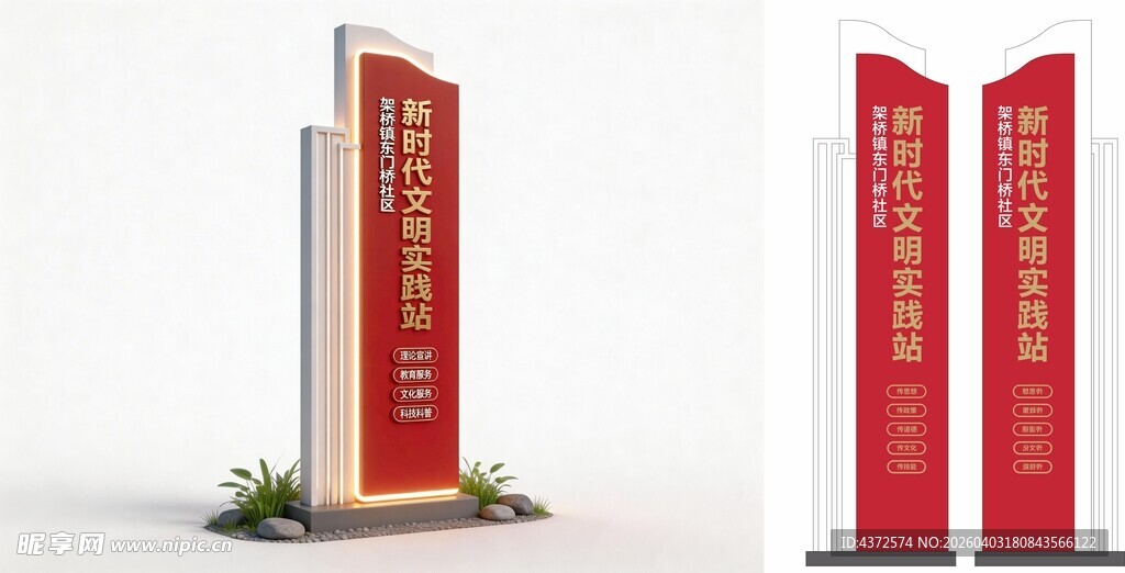 文明实践站 社区导视牌