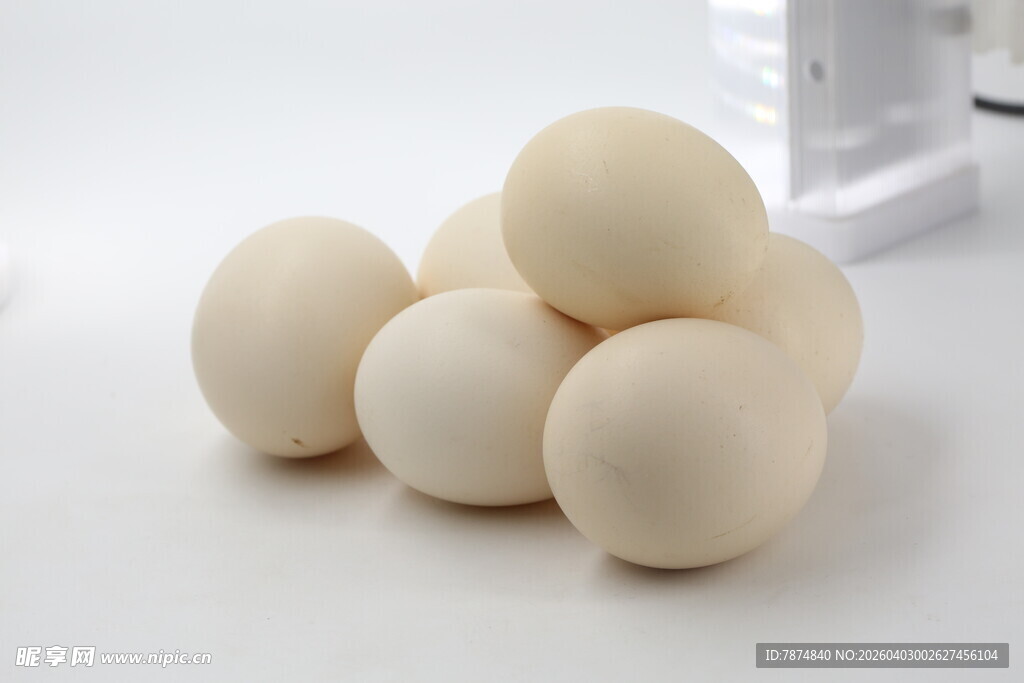 一堆白鸡蛋静物图