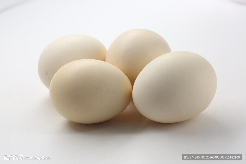 一堆新鲜白鸡蛋
