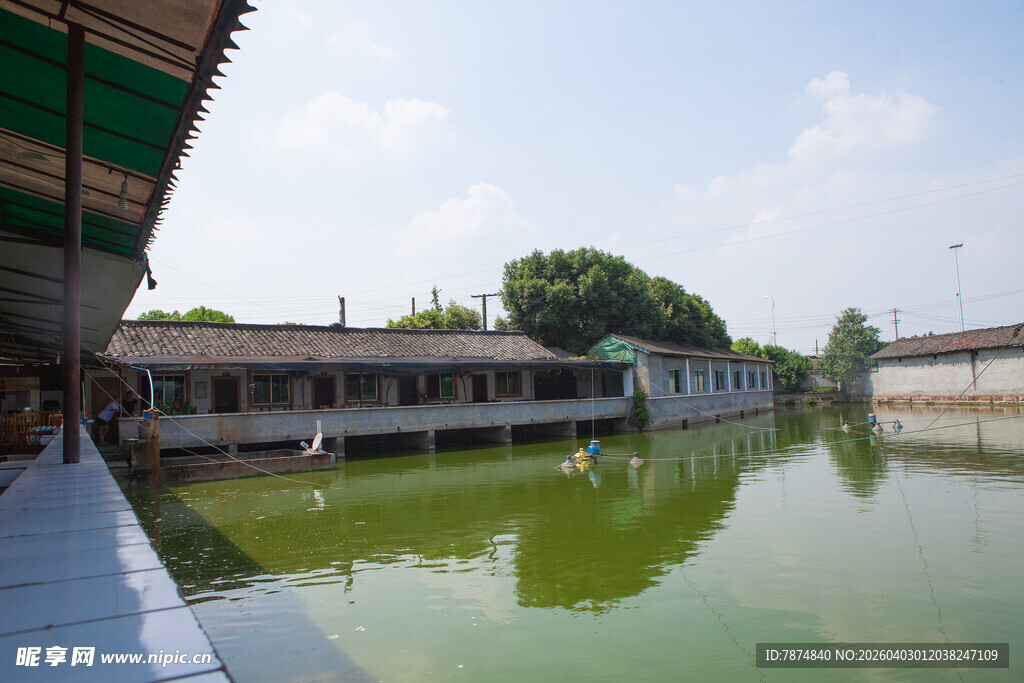 水乡河畔古建景观