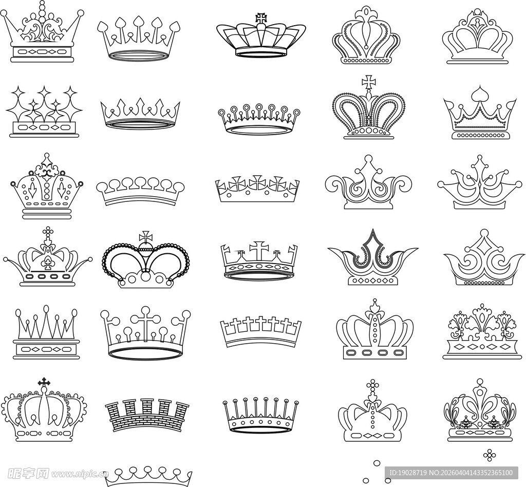 全部类型皇多样皇冠图案设计素材