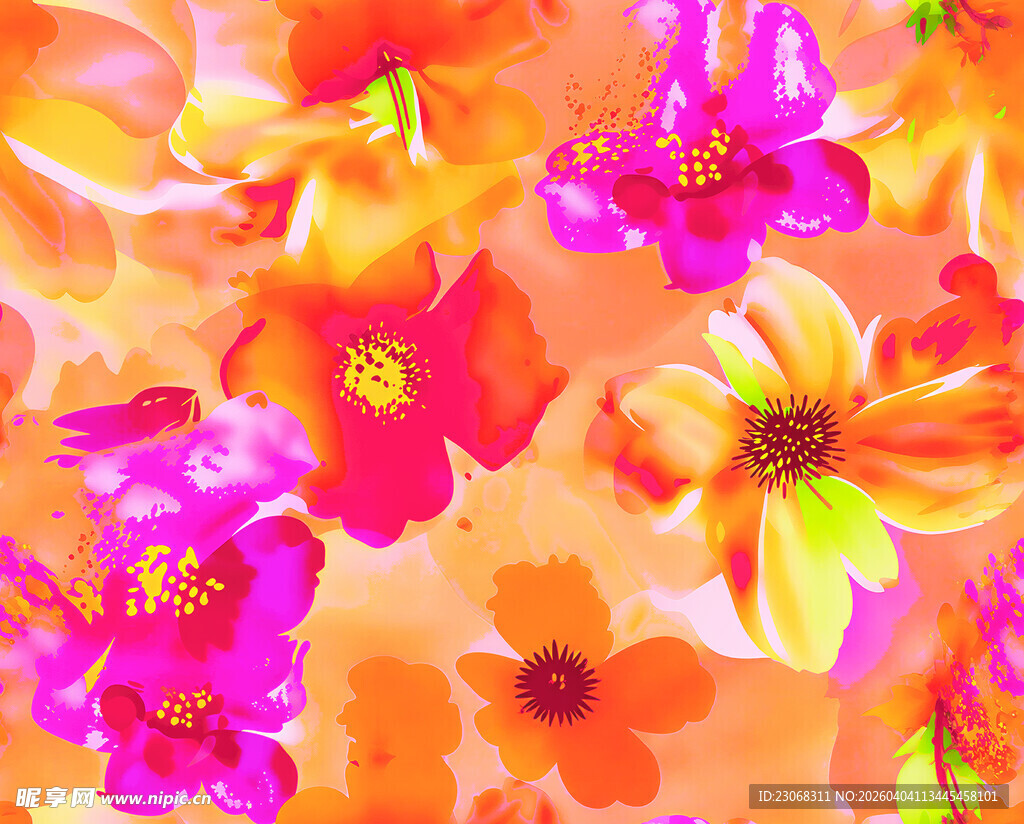 缤纷多彩花卉图案背景