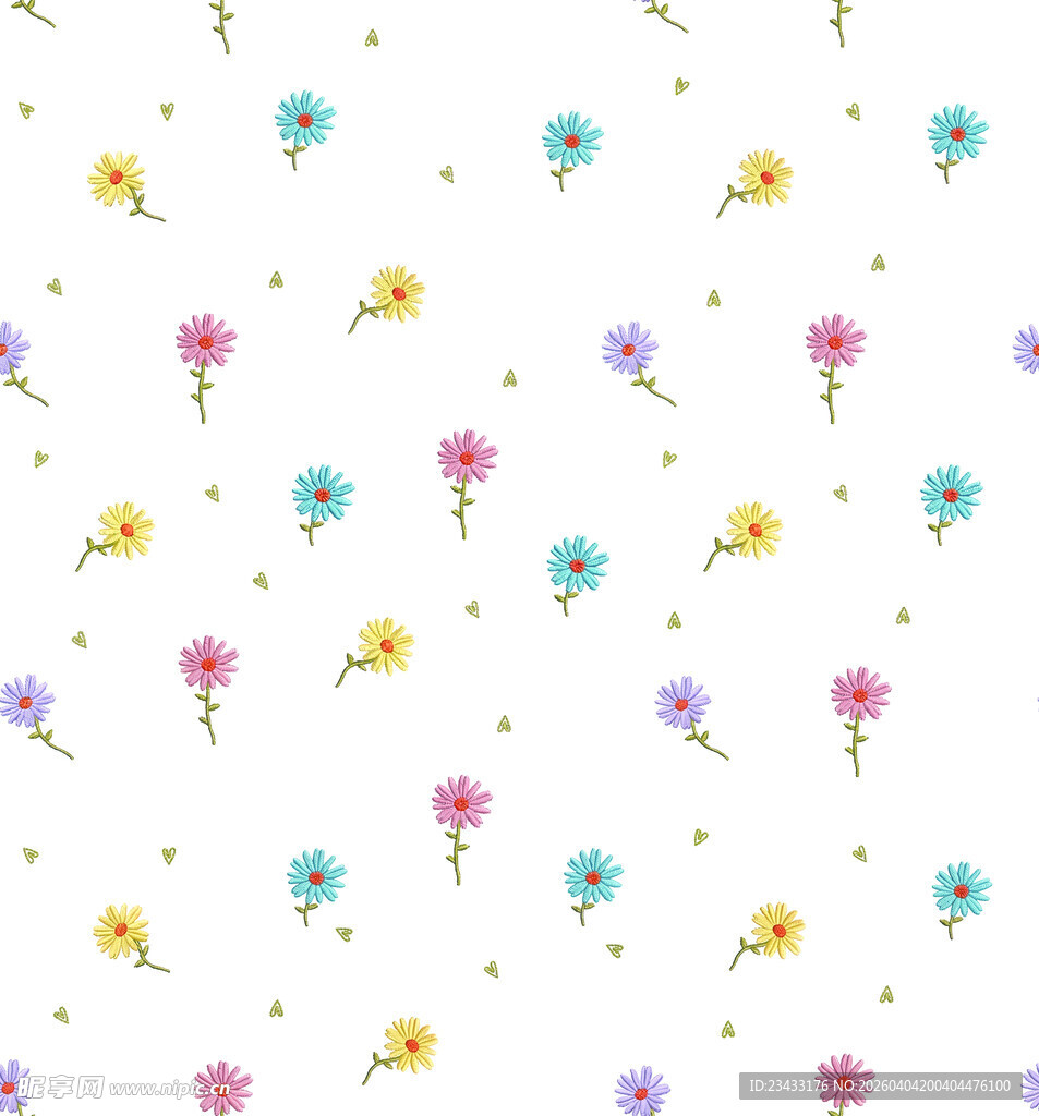 多彩小花无缝图案背景