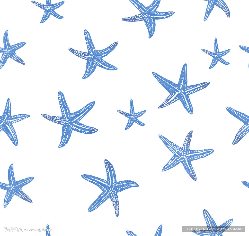 蓝色海星图案背景