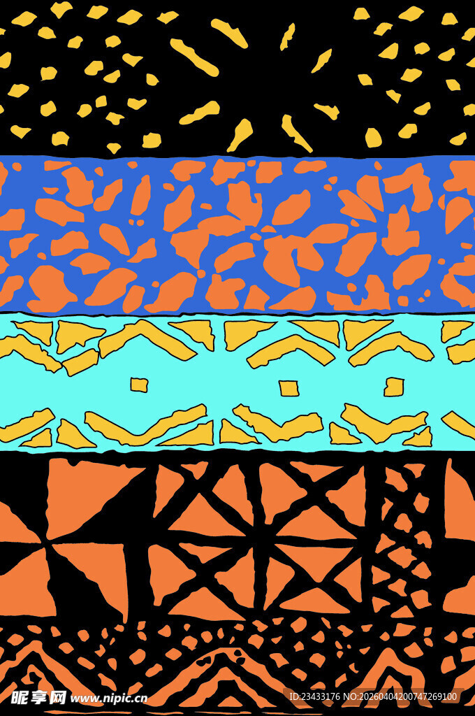 多彩几何图案部落风纹理
