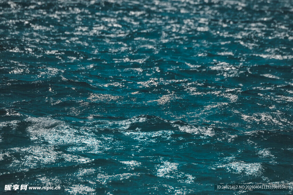 蓝色海洋波纹风景图