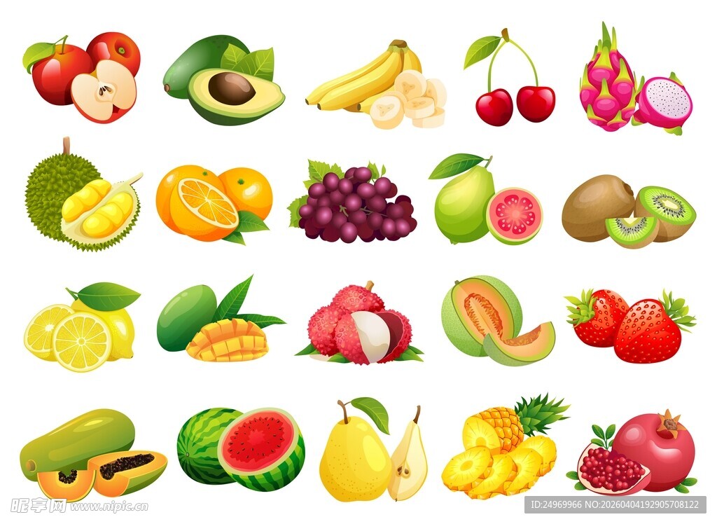 多彩新鲜水果集合