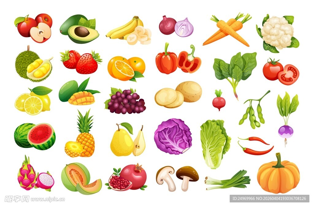 多彩蔬菜水果集合图