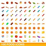 100个多彩食物图标集合