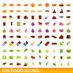 100个多样食物图标集合