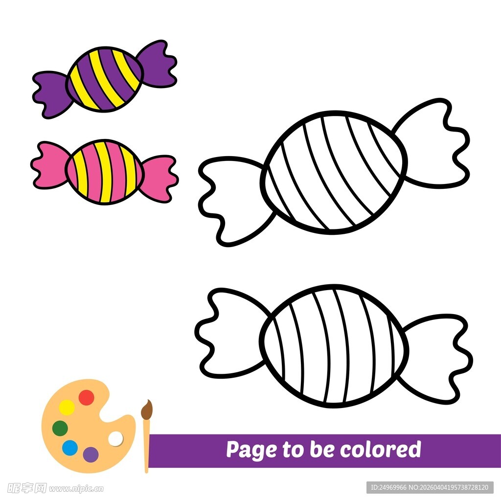 糖果涂色页
