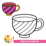 彩色茶杯涂色页