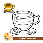 待填色的咖啡杯插画