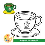 待填色的茶杯插画