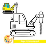 挖掘机简笔画教程