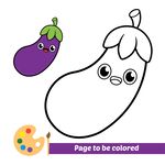可爱茄子涂色页