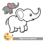 大象亲子图待涂色