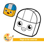 卡通积木涂色图