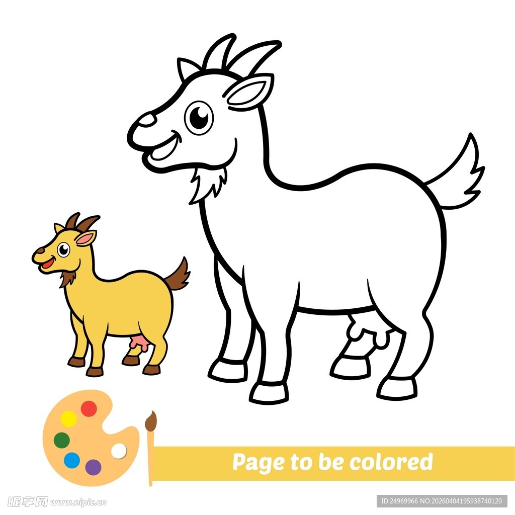 山羊母子简笔画