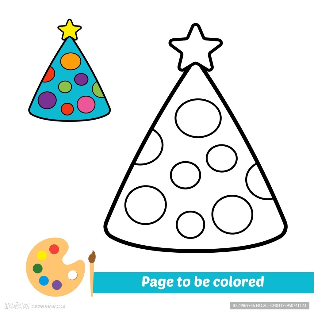 圣诞树涂鸦模板