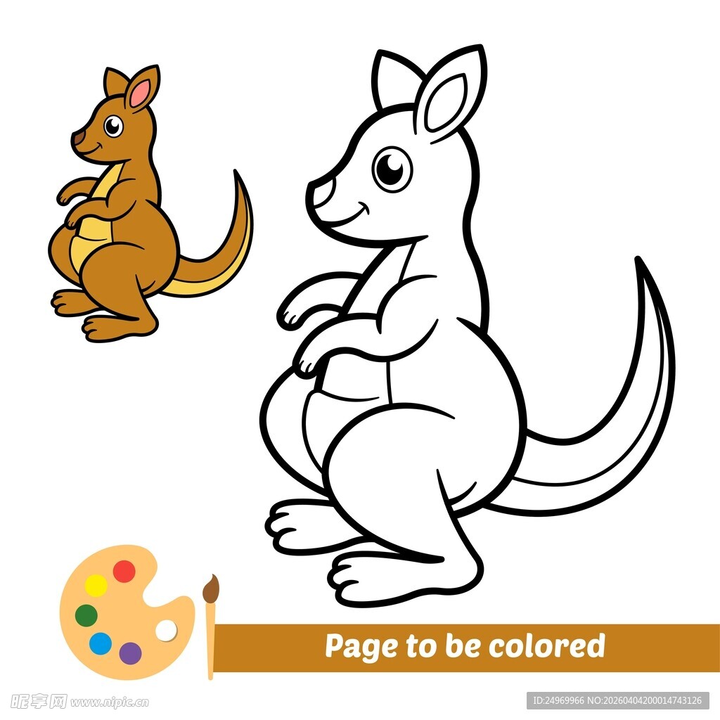 袋鼠涂色页