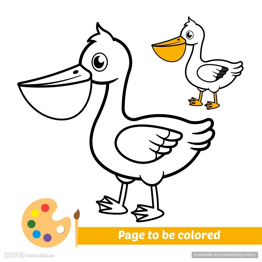 鹈鹕与鸭子涂色页