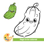 可爱黄瓜涂色图