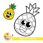 可爱菠萝涂色画