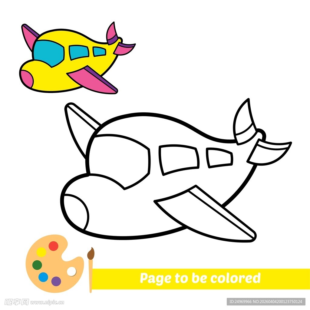 飞机涂色素材
