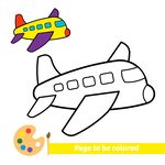 飞机简笔画填色素材