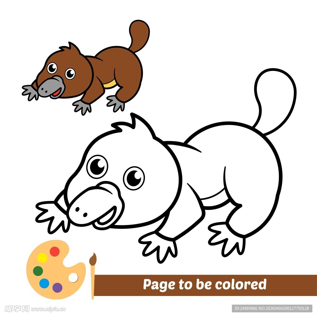 卡通动物填色图