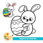 复活节兔子彩蛋涂色图