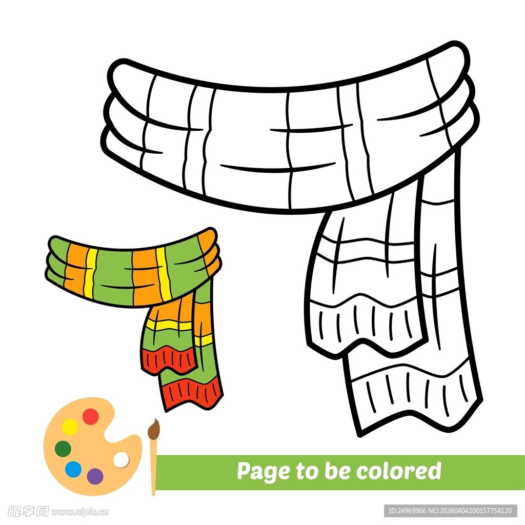 彩色围巾涂色素材