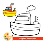 彩色轮船待填色图案