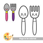 可爱卡通餐具简笔画