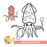可爱章鱼涂色素材