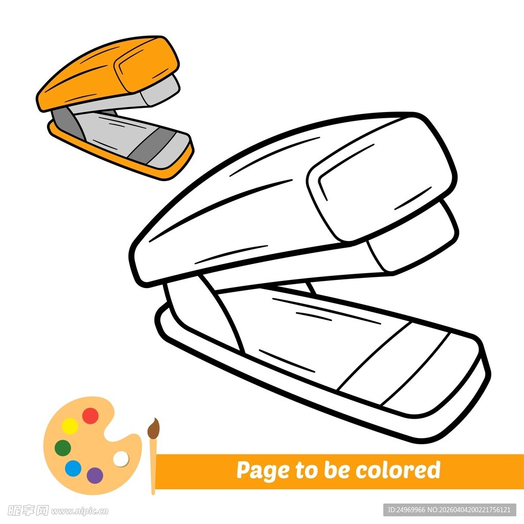 简约风格订书机插画