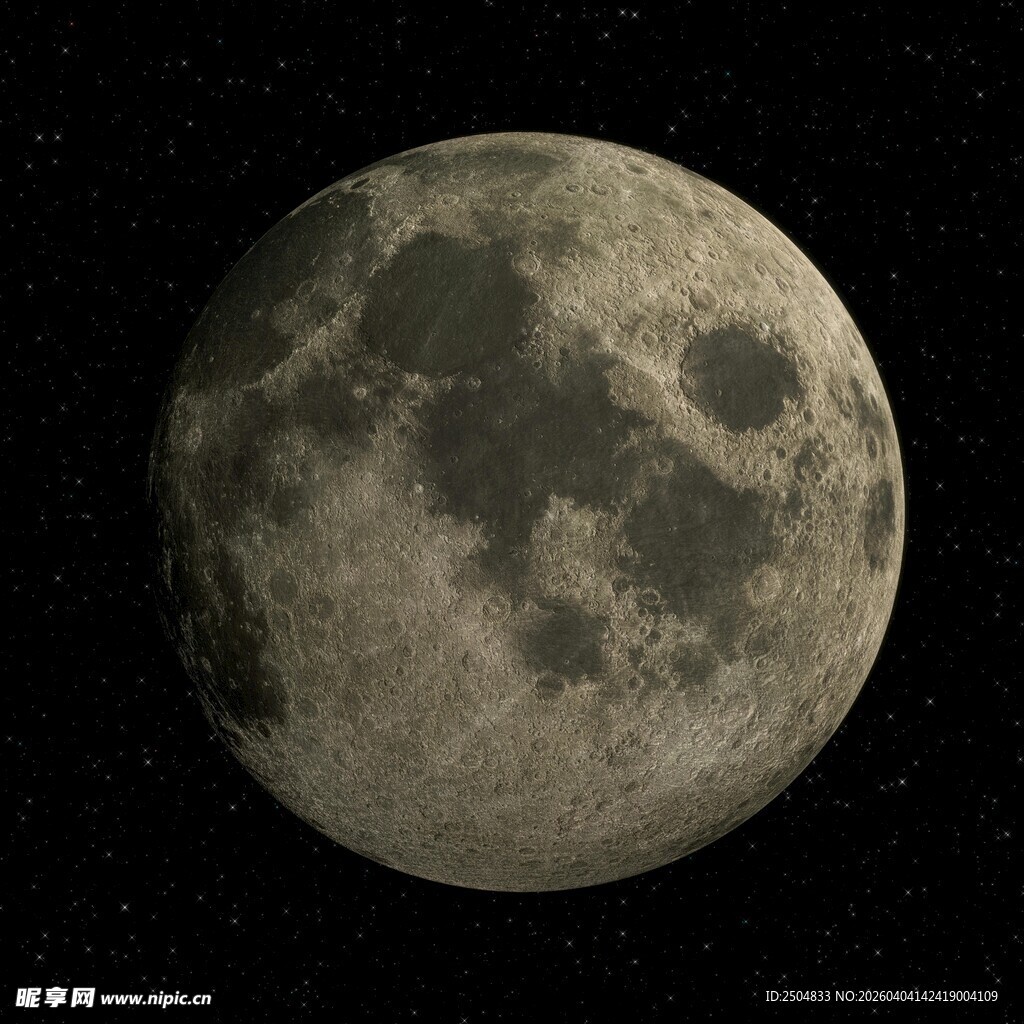 夜空中的皎洁满月