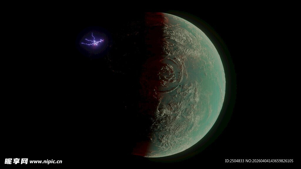 太空中的星球与闪烁星体