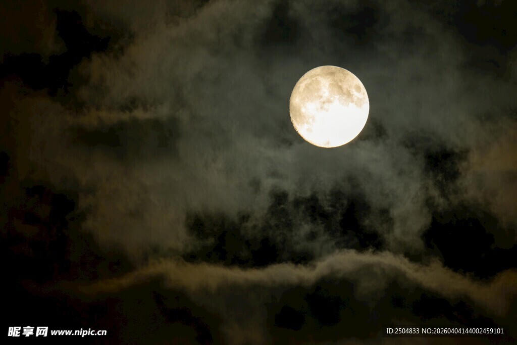 夜空中的皎洁明月