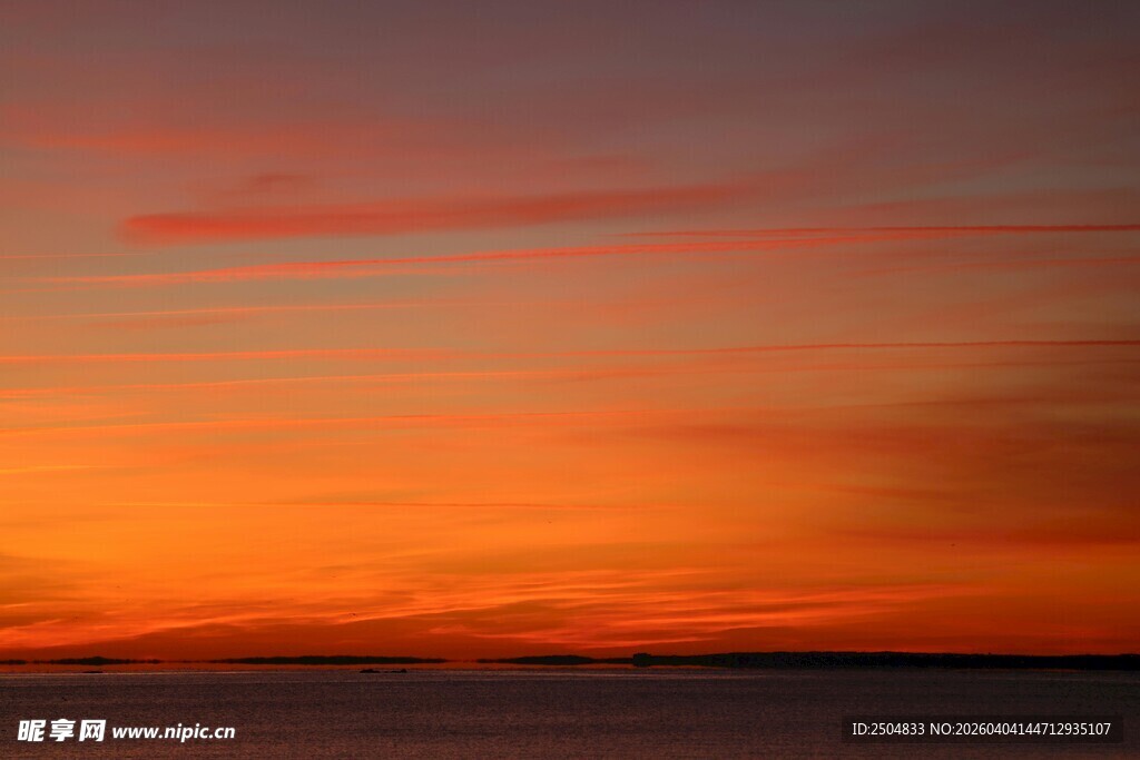 海上绚丽日落美景
